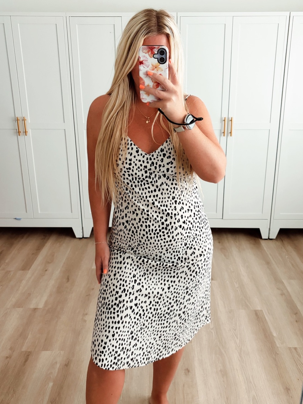 🆕 NWT black and white spotted leopard print silk midi dress